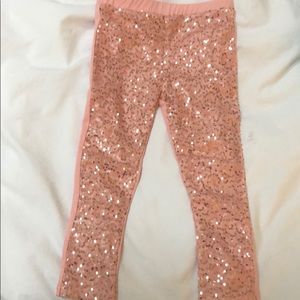 Nicole Miller girls pink sequin leggings size 4